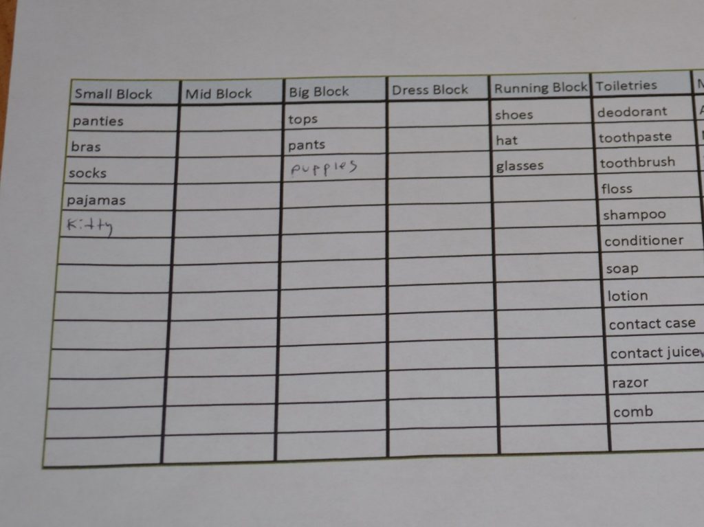 John "writes in" some items on my list.