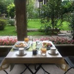 Breakfast in the garden.