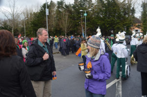 Getting ready to march.