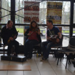 Enjoying some trad music at the glor opening.