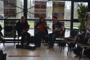 Enjoying some trad music at the glor opening.