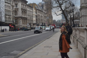 Walking down Whitehall Road.