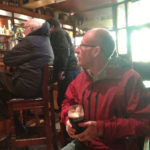 Watching a horse race at The Railway Pub.