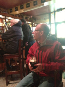 Watching a horse race at The Railway Pub.