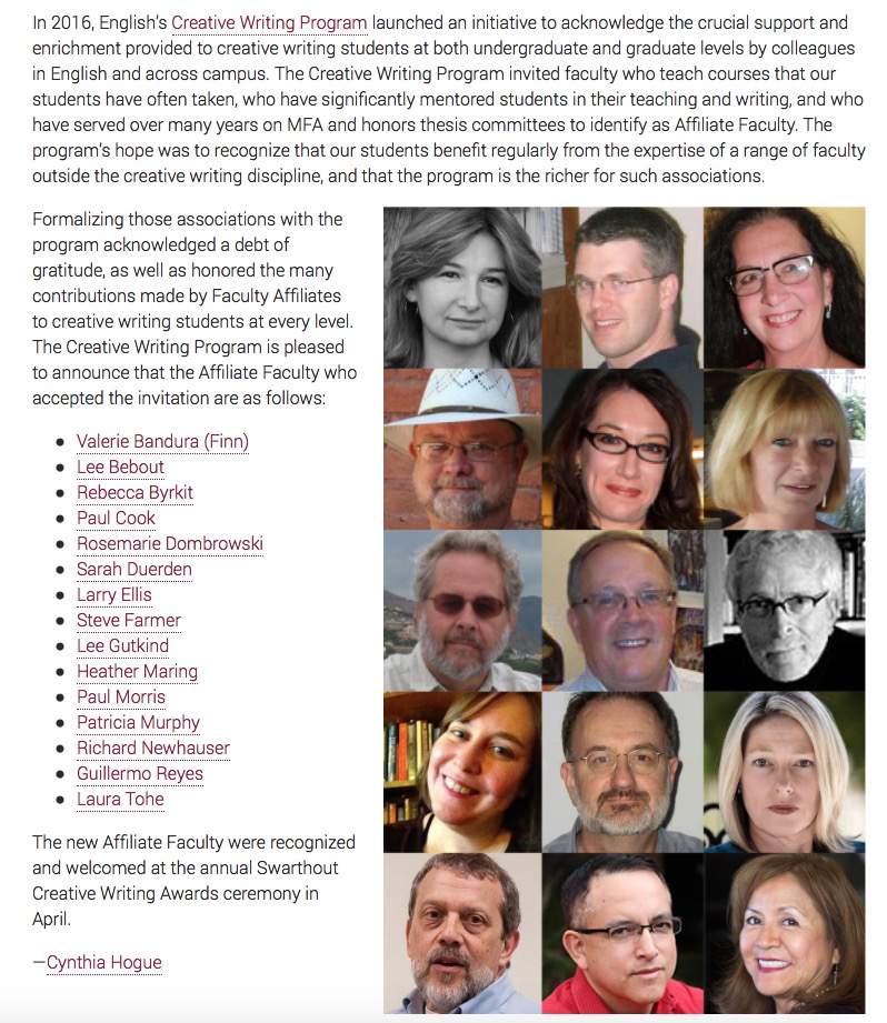 ASU CW Affiliate Faculty